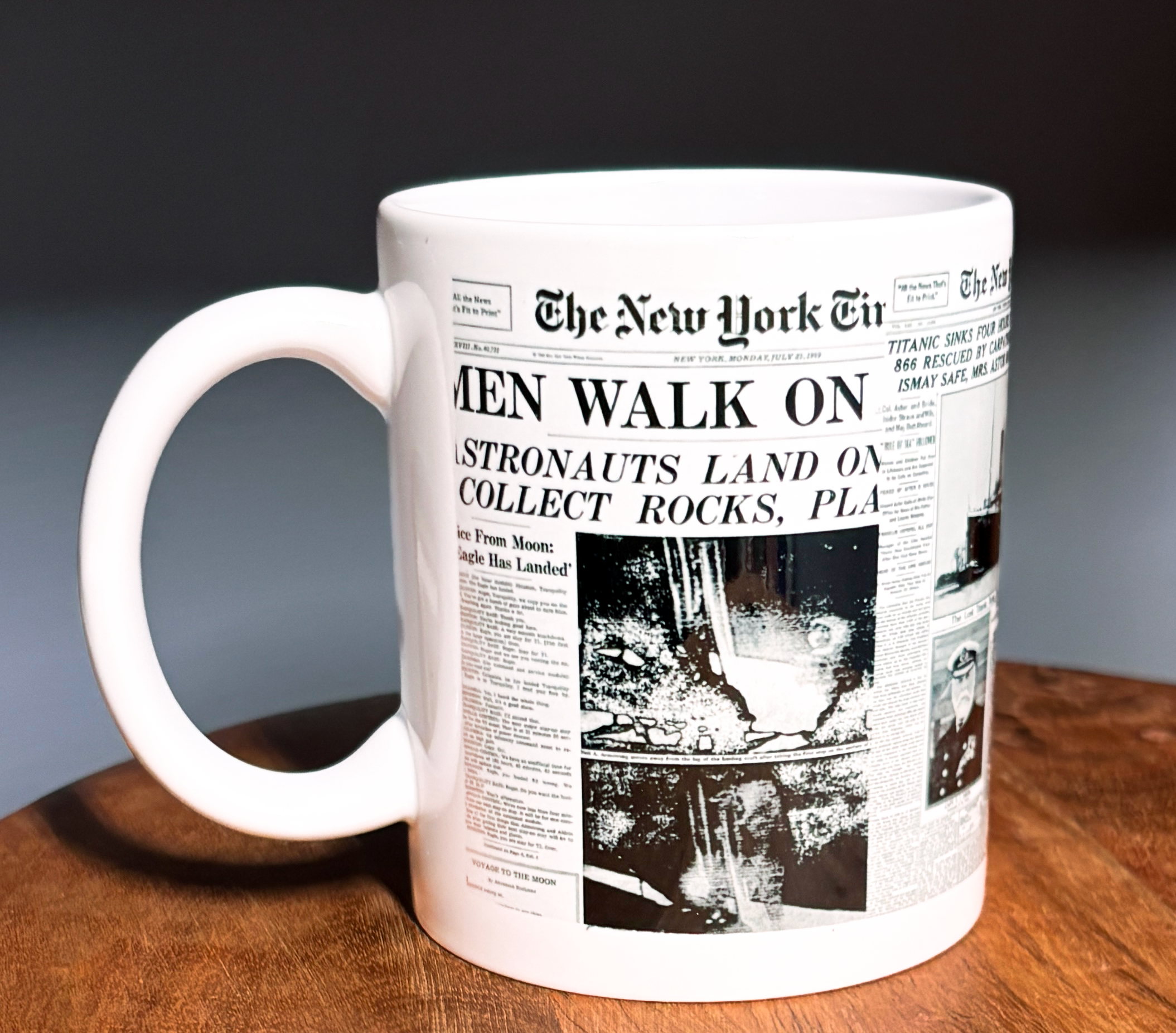 Vintage Newspaper Print Ceramic Mug โ 11oz
