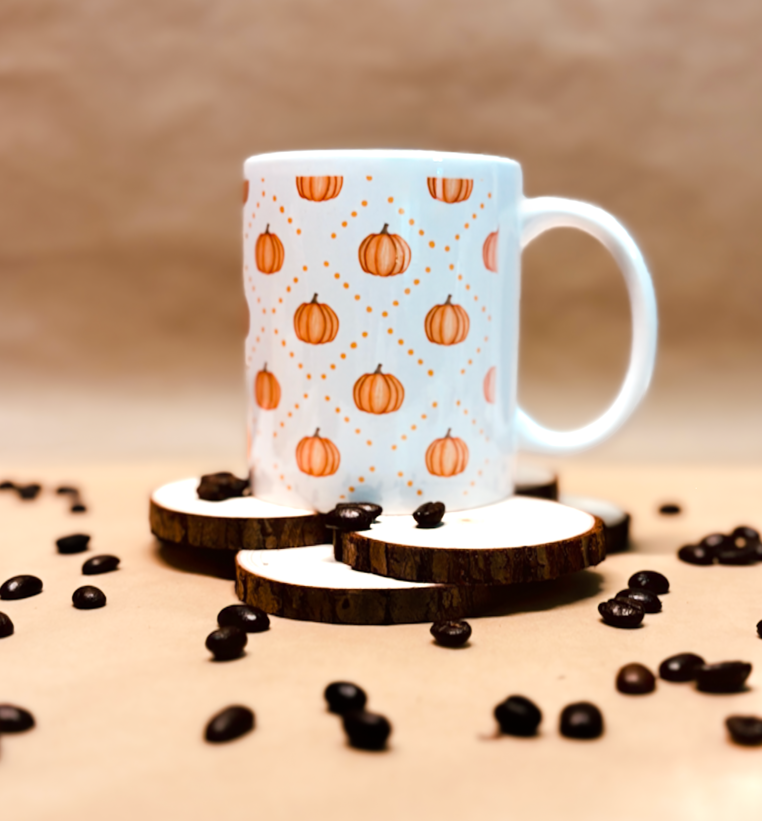 Pumpkin Pattern Ceramic Mug โ 11oz